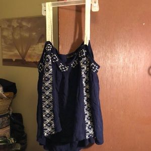 Hazelhaze navy/white top 100% rayon XL